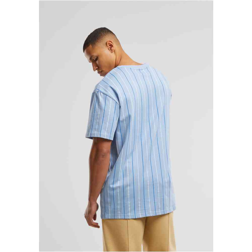 Urban Classics - Printed Pinstripe Herren TShirt - Blau/Weiß